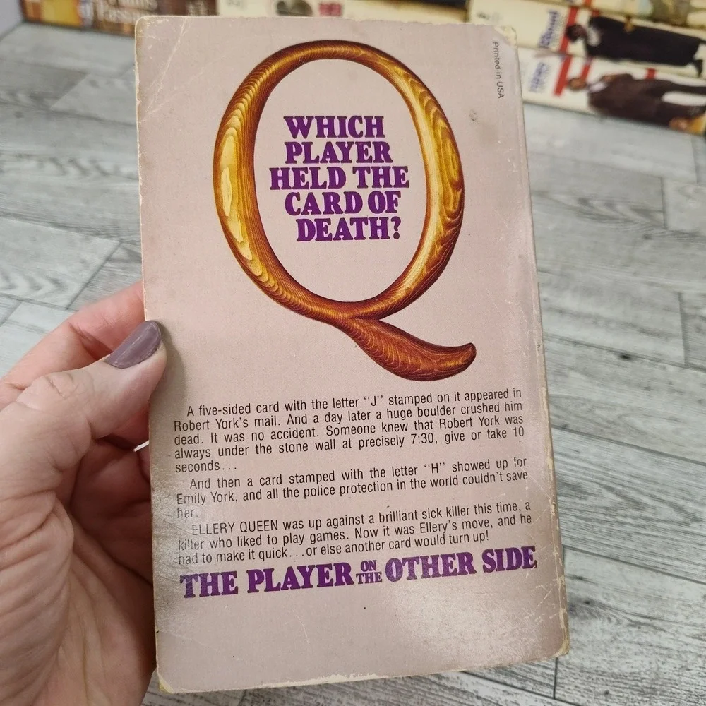 THE PLAYER ON THE OTHER SIDE Ellery Queen 1975 First Print Ballantine Paperback